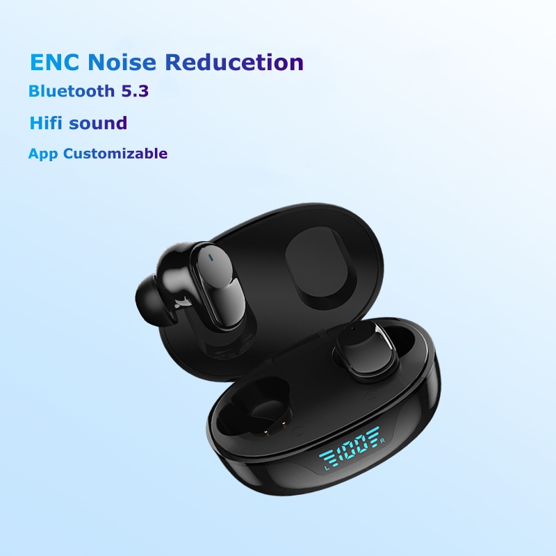 Écouteurs sans fil Bluetooth 5.3, contrôle tactile AI ENC pour appels clairs, application EQ personnalisée, Mode de jeu à faible latence, longue durée de lecture, type-c