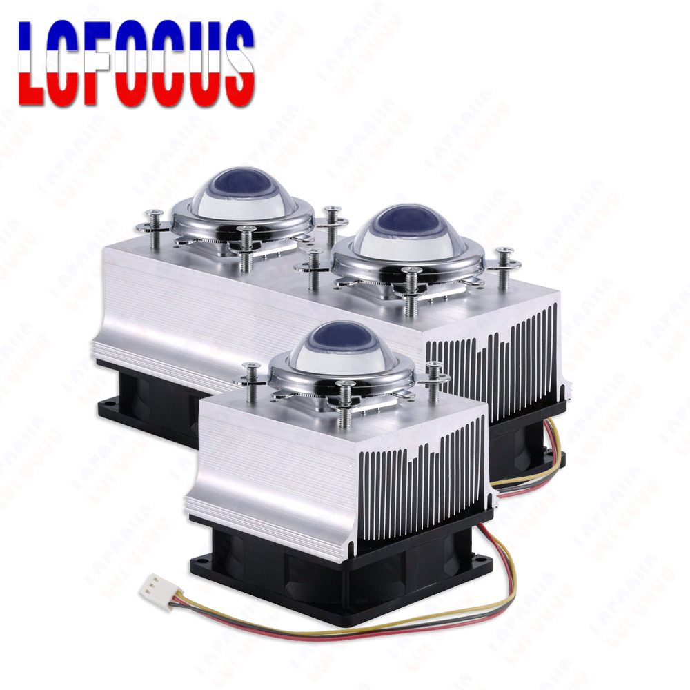 Radiator LED Aluminiowy system rozpraszania ciepła System rozpraszania ciepła + 60 90 120 stopni Obiektyw + Odbłyśnik + Uchwyt + Wentylator 12 V 110 V 220 V Do układu LED 20 W 30 W 50 W 100 W