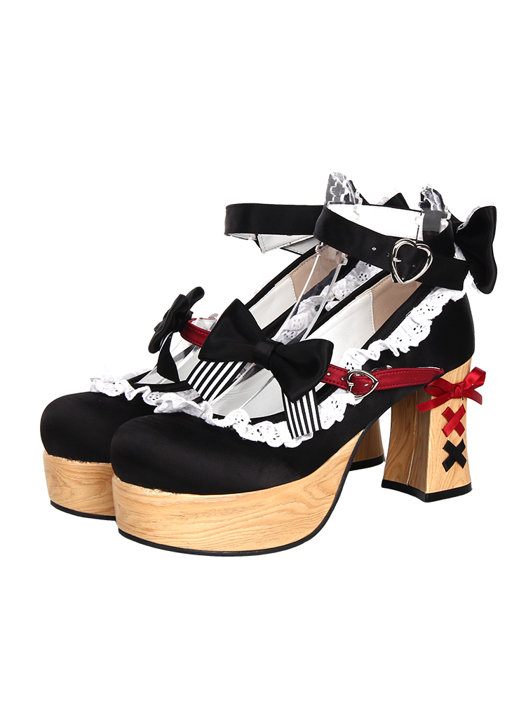 Chaussures Lolita japonaises pour filles, chaussures simples à tête ronde et talons hauts avec nœud, robe de princesse, chaussures de fête de thé, Kawaii Loli, nouvelle collection 2025