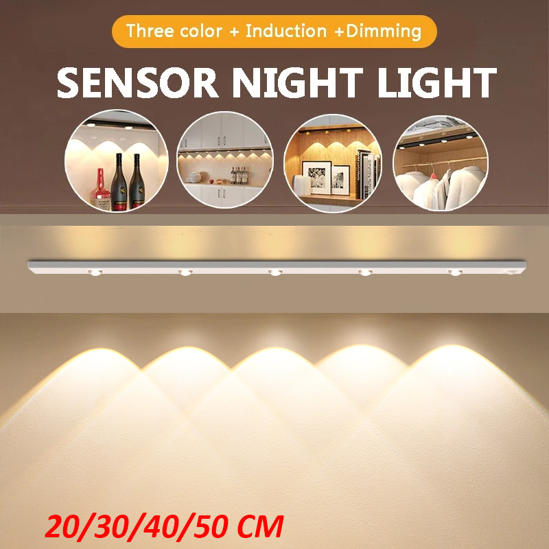 20-50CM LED-keuken onder kastverlichting Bewegingssensor LED-lamp Ultradun USB oplaadbaar nachtlampje Garderobe binnenverlichting
