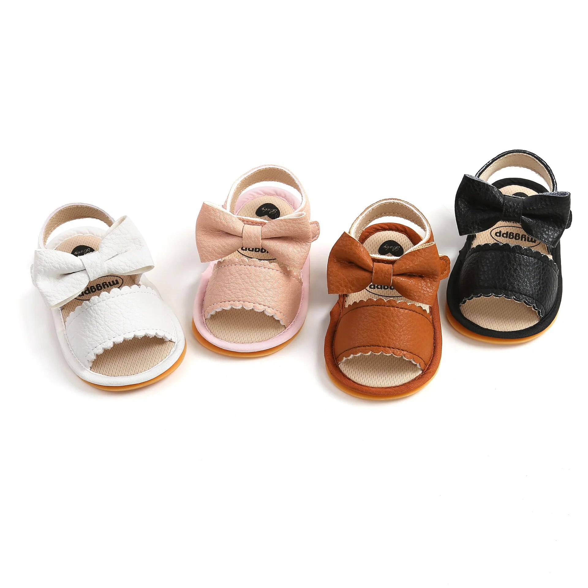 Meckior verão sapatos de bebê da criança apartamentos sandálias do bebê sola de borracha macia anti-deslizamento bowknot berço primeiro walker bebê meninos meninas sapatos