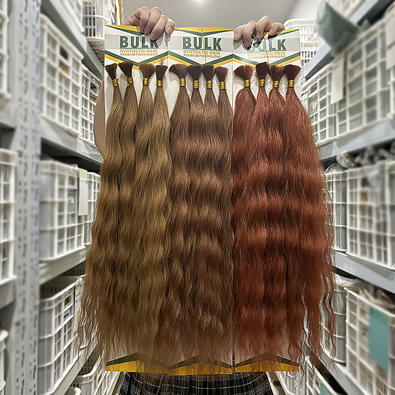 Cabelo Sintético Julianna de 20 Polegadas, Loiro, para Tranças de Crochê, Cabelo Cacheado Super Volumoso em Pacotes Sem Trama para Tranças Boho