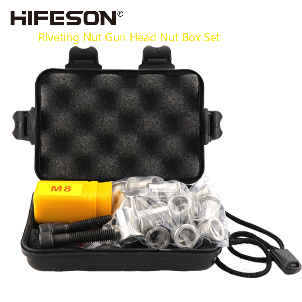 Hifeson-ステンレス鋼のナットのセット,リベット留めツール,アクセサリーの交換,手動リベット,m3 m4 m5 m6 m8 m10