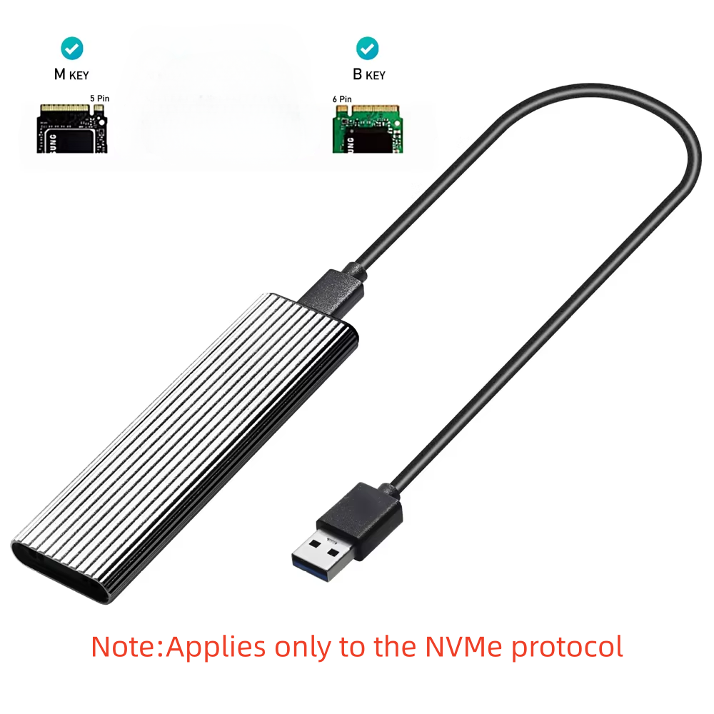 Obudowa M2 SSD Obudowa NVME Adapter M.2 na USB 3.1 SSD dla NVME PCIE Klucz M/B 2230/2242/2260/2280 dla NVME PCIE