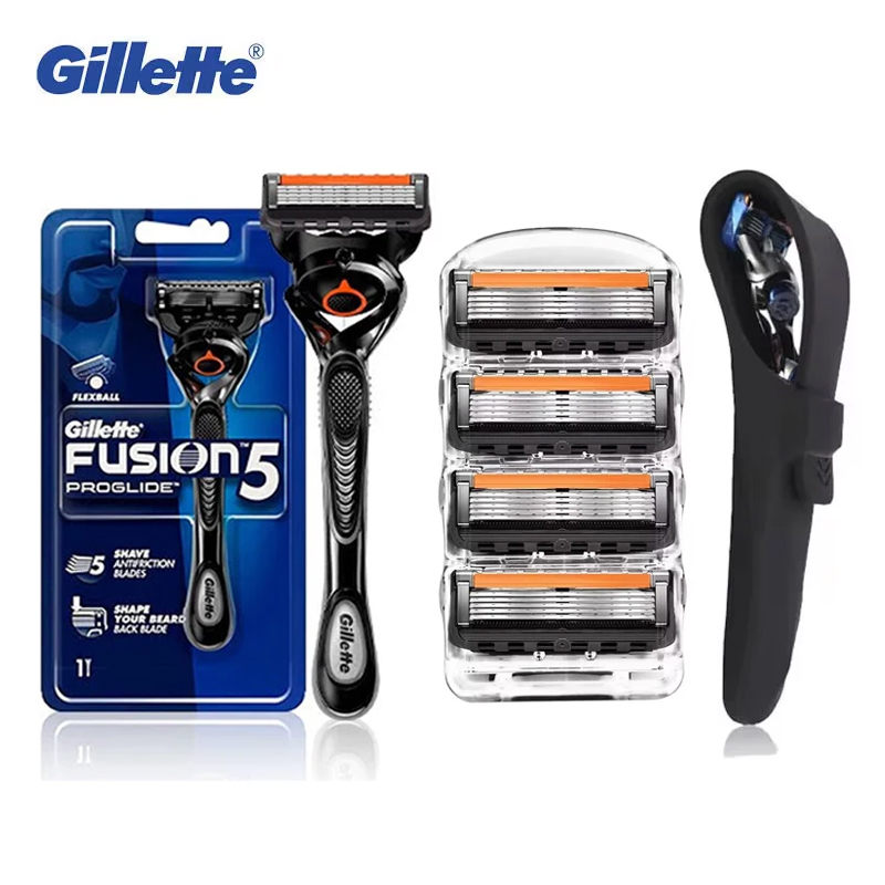 Gillette Fusion 5 Proglide Shaver FlexBall Handle maquinilla de afeitar de seguridad Manual para hombres recambios de cuchillas de 5 capas para afeitado facial protección de la piel