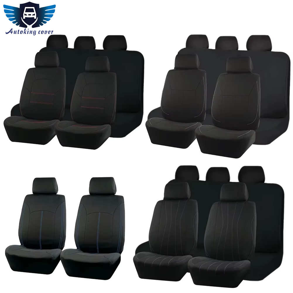 AUTOKING 4pcs/9pcs  Universal Polyester Car Seat Cover Set Car Accessories Interior Fit For Most Car, Truck, SUV, or Van