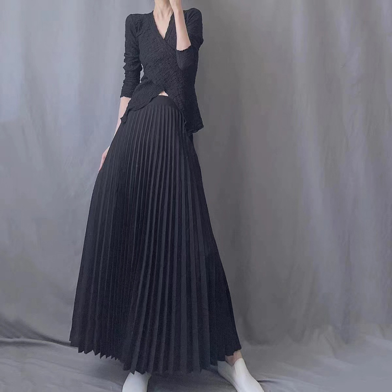 Gonna a pieghe da donna di marca TFETTERS - Gonna casual alla caviglia in poliestere vestibilità ampia per la moda primavera estate