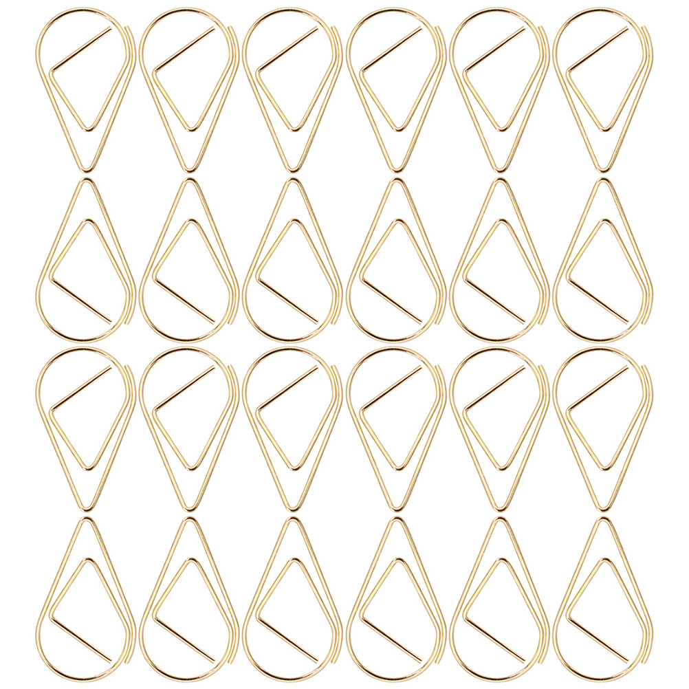 100 Pcs Paper Clip Gold Shaped Clips For Paperclips Decorative Teardrop Silver Clothespin Child  Teardrop Paper Clips 