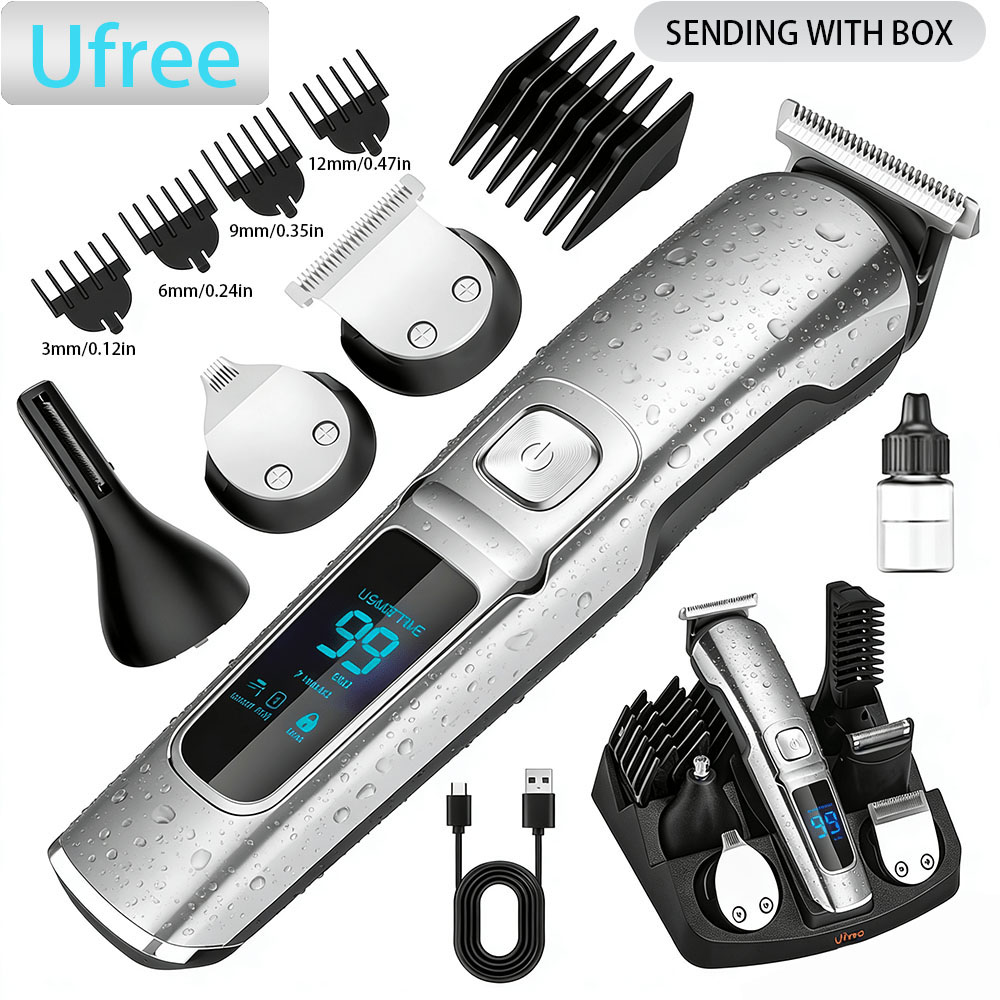 Máquina Cortadora de Pelo Eléctrica Ufree, Recortadora de Barba, Cortadora de Pelo Recargable, Afeitadora para Hombre, Recortadora Profesional para Barberos