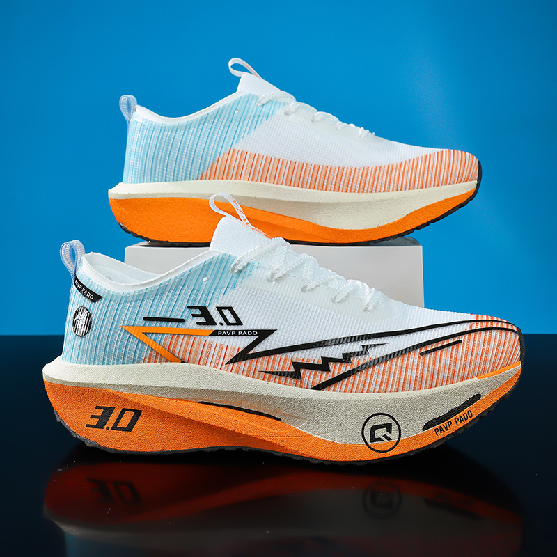 Laufschuhe für Herren mit Carbonplatte, Marathon-Spezialität, Atmungsaktiv, Leichtgewichtig, Bequeme Rutschfeste Sportschuhe für Damen