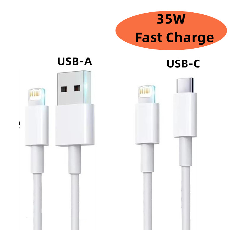 0.2m 1m 1.5m 2m 3m 35W Quick Charge Cable For Apple iPhone 14 13 Pro Max 11 12 mini X XR XS Max 7 8 Plus Type C Fast USB-C Line