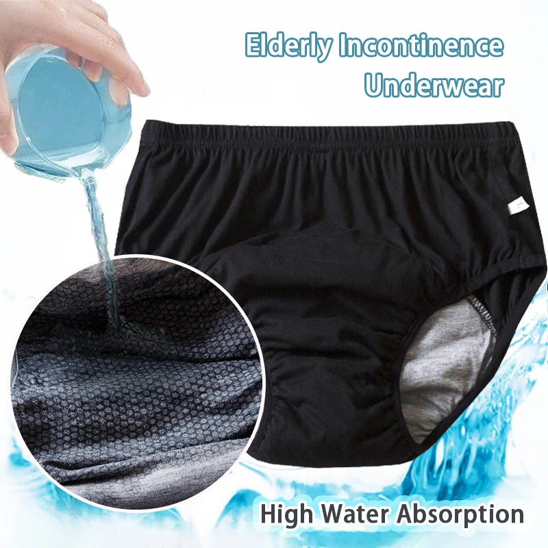 Ropa interior funcional para hombre y mujer, pantalones de algodón súper absorbentes, antibacterianos, a prueba de fugas, grafeno, adultos, ancianos de mediana edad