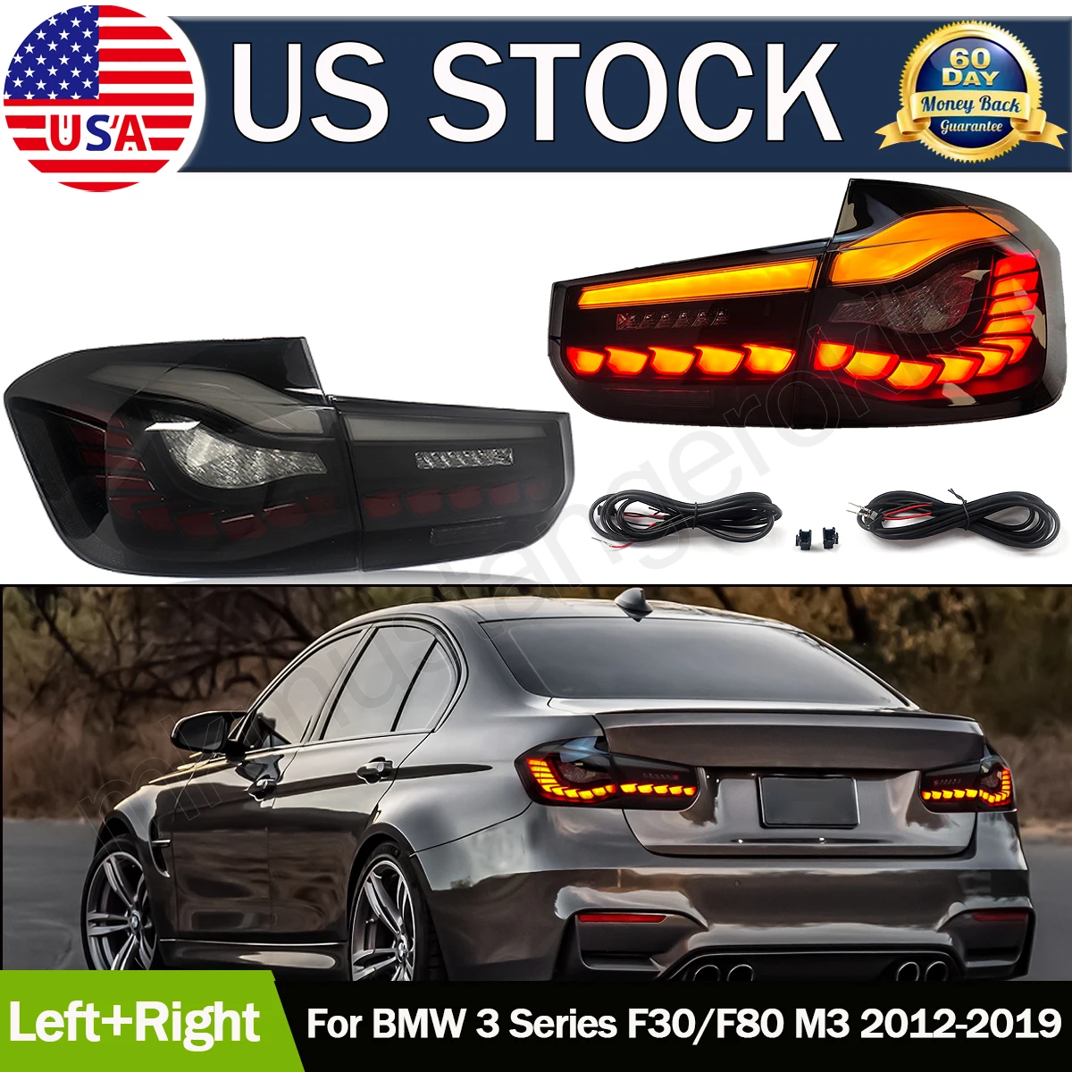 Voor BMW 3 Serie F30 F35 F80 Auto LED Achterlicht Achterlicht Running Lamp + Rem + Reverse + dynamische Richtingaanwijzer 2013-2018