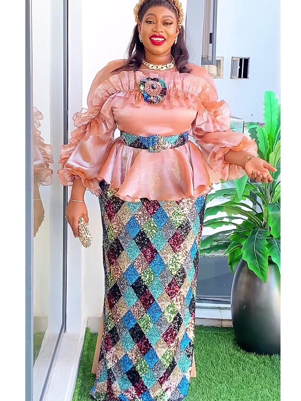Plus size vestidos de noite para mulheres africano luxo lantejoulas vestido elegante turquia festa de casamento vestido longo ancara roupas femininas