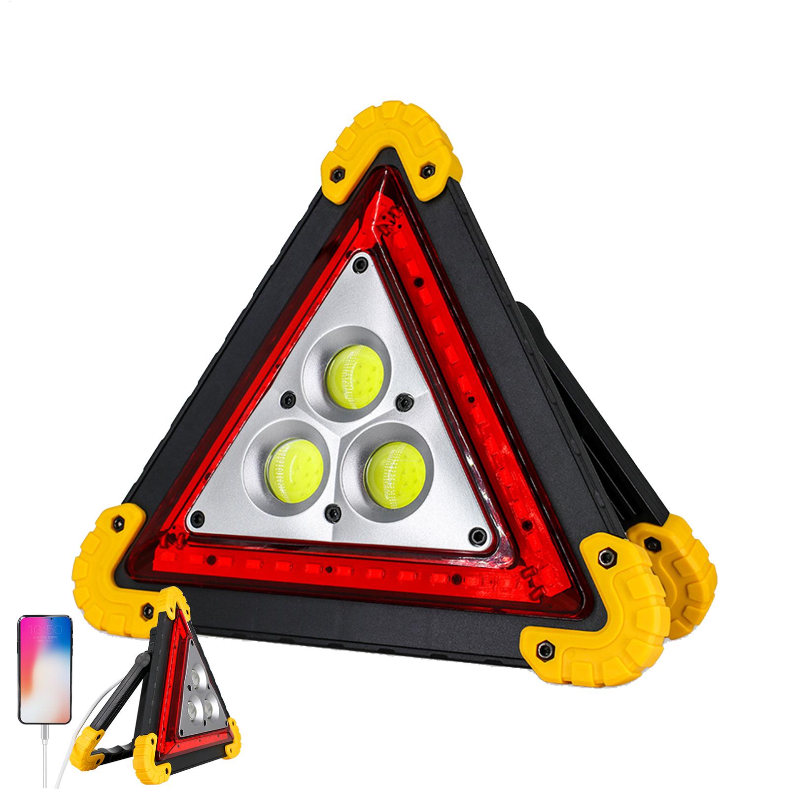 Luces triangulares multifuncionales plegables, luces triangulares impermeables de carga rápida, portátiles, brillantes, llamativas, ligeras