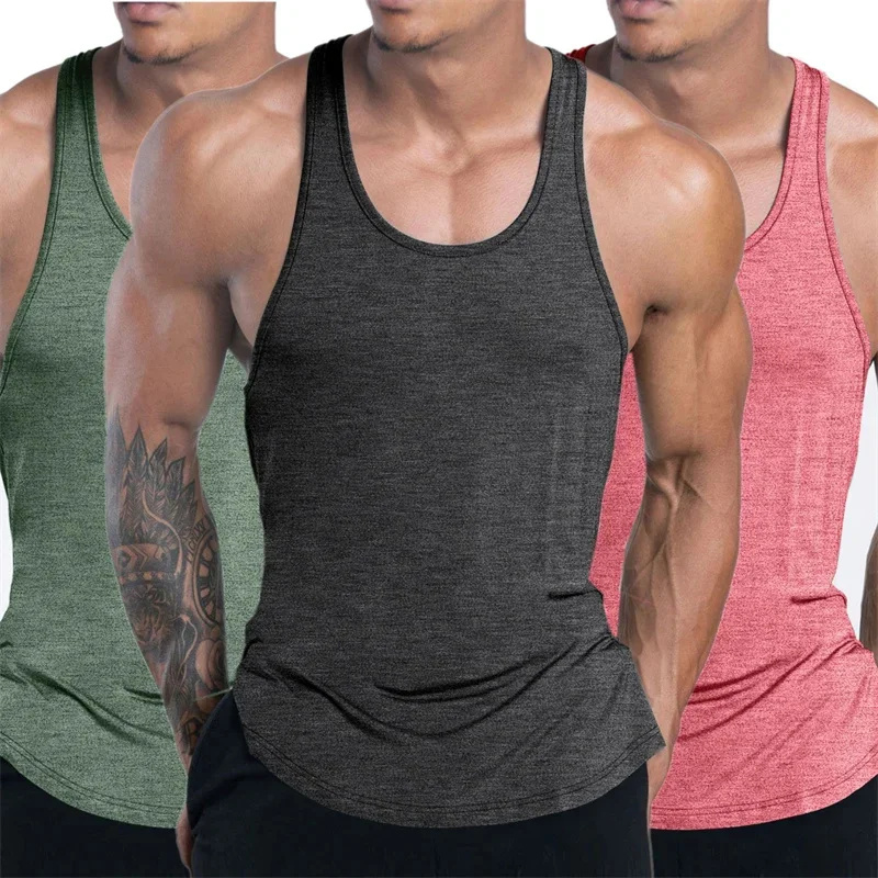 Nueva camiseta sin mangas deportiva para hombre, camiseta interior de entrenamiento de verano para hombre, camiseta sin mangas holgada transpirable de secado rápido para baloncesto, chaleco deportivo informal para hombre