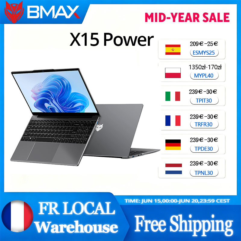 BMAX X15 Power: Intel Core i3-8109U z grafiką Intel Iris Plus Graphics 655, wyposażony w 16 GB pamięci RAM, 512 GB dysk SSD i system operacyjny Windows 11.