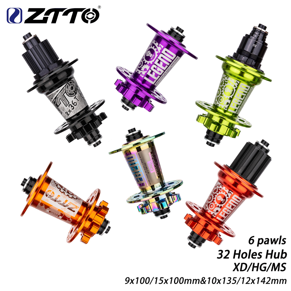 ZTTO vtt vélo 6 cliquets moyeu de frein à disque 32 trous moyeu XD/HG/MS axe traversant 12x142 15x100 32H Maza QR 10x135 9x100mm roulement scellé DR290