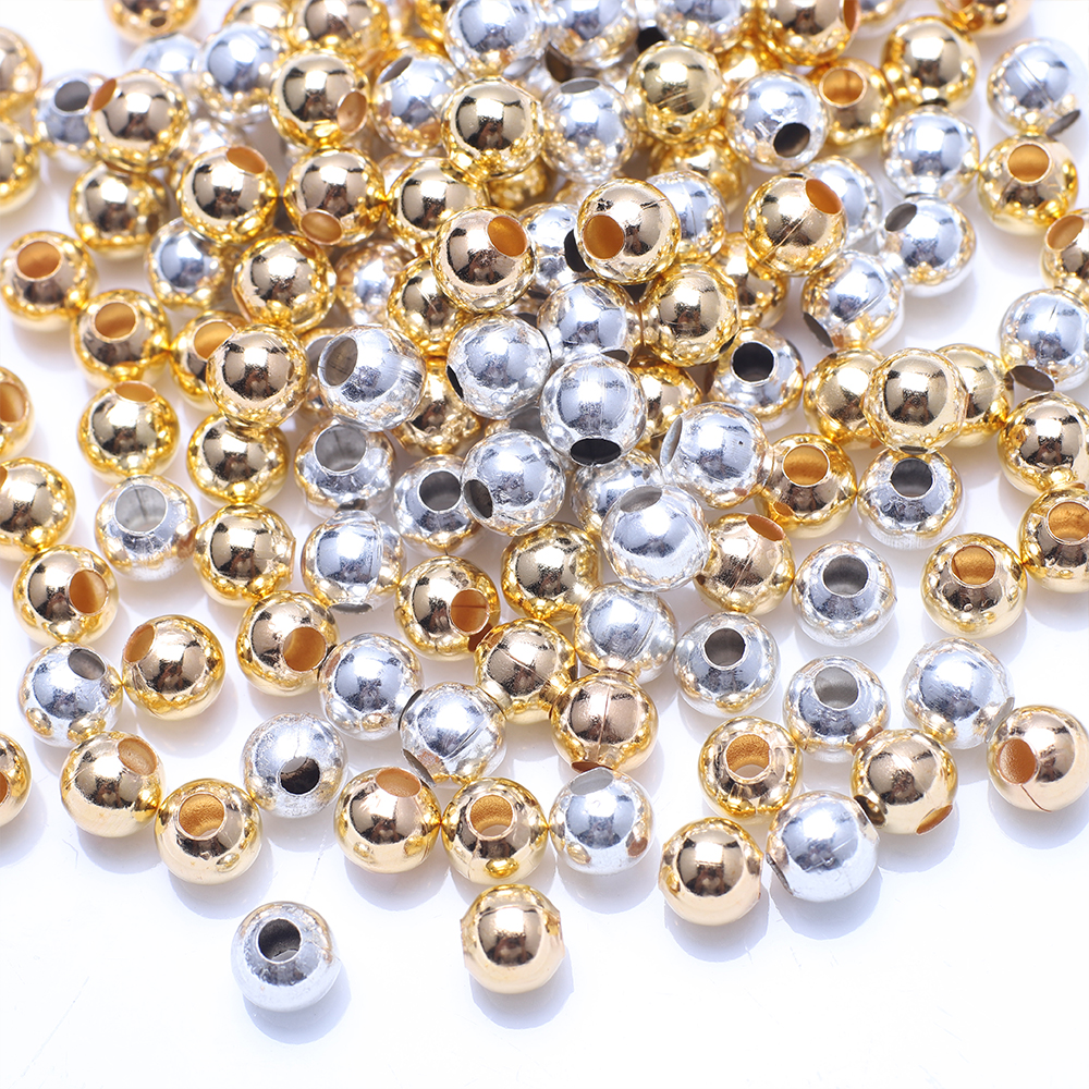 50-1500 Stuks 2-8 Mm Goud Kleur Metalen Bal Kralen Losse Ronde Spacer Kralen Voor Diy Armband ketting Sieraden Maken Accessoires