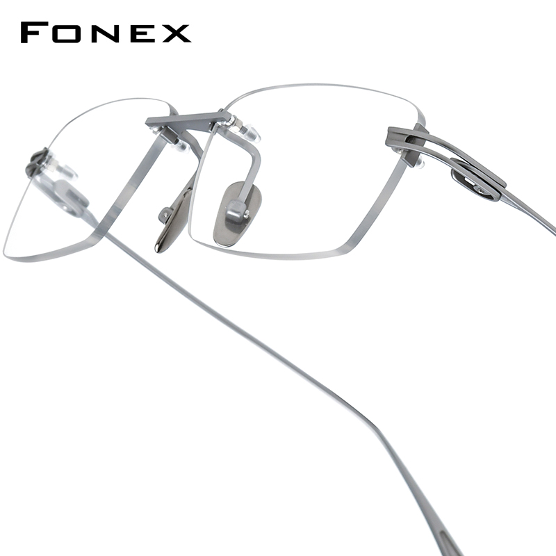 FONEX ไทเทเนียมกรอบแว่นตาผู้ชาย 2026 ออกแบบแบรนด์ไร้ขอบแว่นตาทรงสี่เหลี่ยมไร้กรอบญี่ปุ่นอัลตร้าไลท์แว่นตาคุณภาพสูง 914
