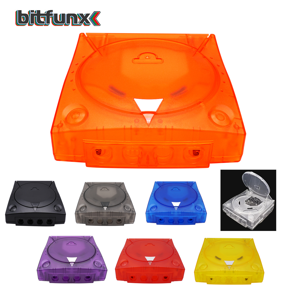 Capa de Substituição BitFunx Transparente para Console de Videogame Retro SEGA Dreamcast, Caixa Translúcida para Carcaça Dreamcast