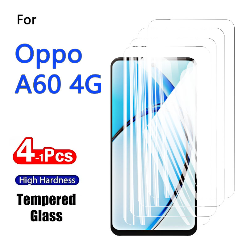 1-4 pezzi Proteggi schermo per Oppo A60 4G Vetro temperato Protezione in cristallo Custodia antigraffio in alluminio ad alta impronta digitale amichevole