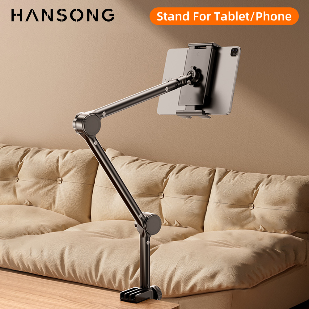 ที่วางแท็บเล็ต ขาตั้งโต๊ะ iPad พร้อม 360 °   ขายึดแท็บเล็ตแขนโลหะแบบปรับได้สําหรับแท็บเล็ตโทรศัพท์หรืออุปกรณ์อื่นๆ 4 ~ 13 นิ้ว