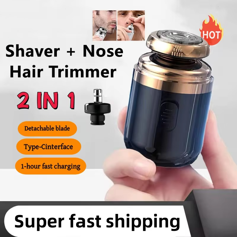 Xiaomi-Afeitadora eléctrica 2 en 1 para hombres, recortadora de pelo de nariz, recargable, Mini cuchillo portátil