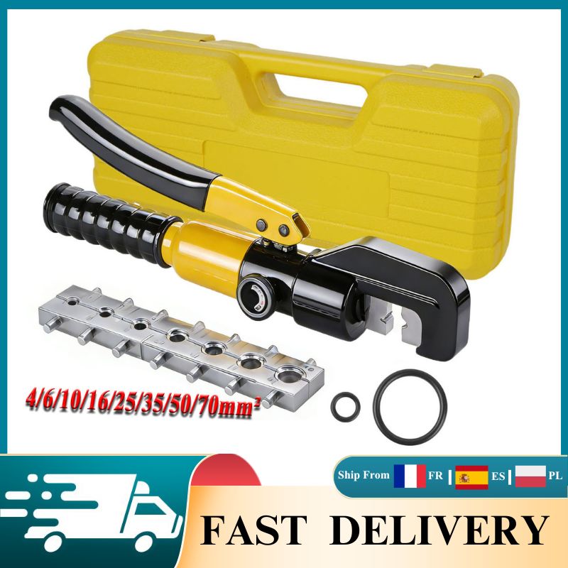 Ferramenta Hidráulica de Crimpagem 8T, Alicate Manual para Cabos de 4, 6, 10, 16, 25, 35, 50, 70mm², Ferramenta de Eletricista de Grau Industrial