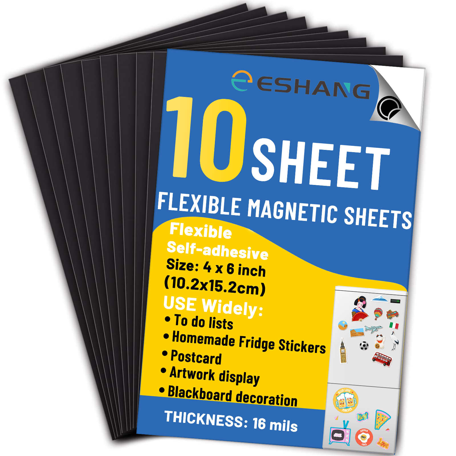 4R Magnetic Adhesive Sheets,4x6 10 pcs Photo Mat Cuttable Magnets Flexible Magnet Sheet for Crafts Photos Classroom Decorations