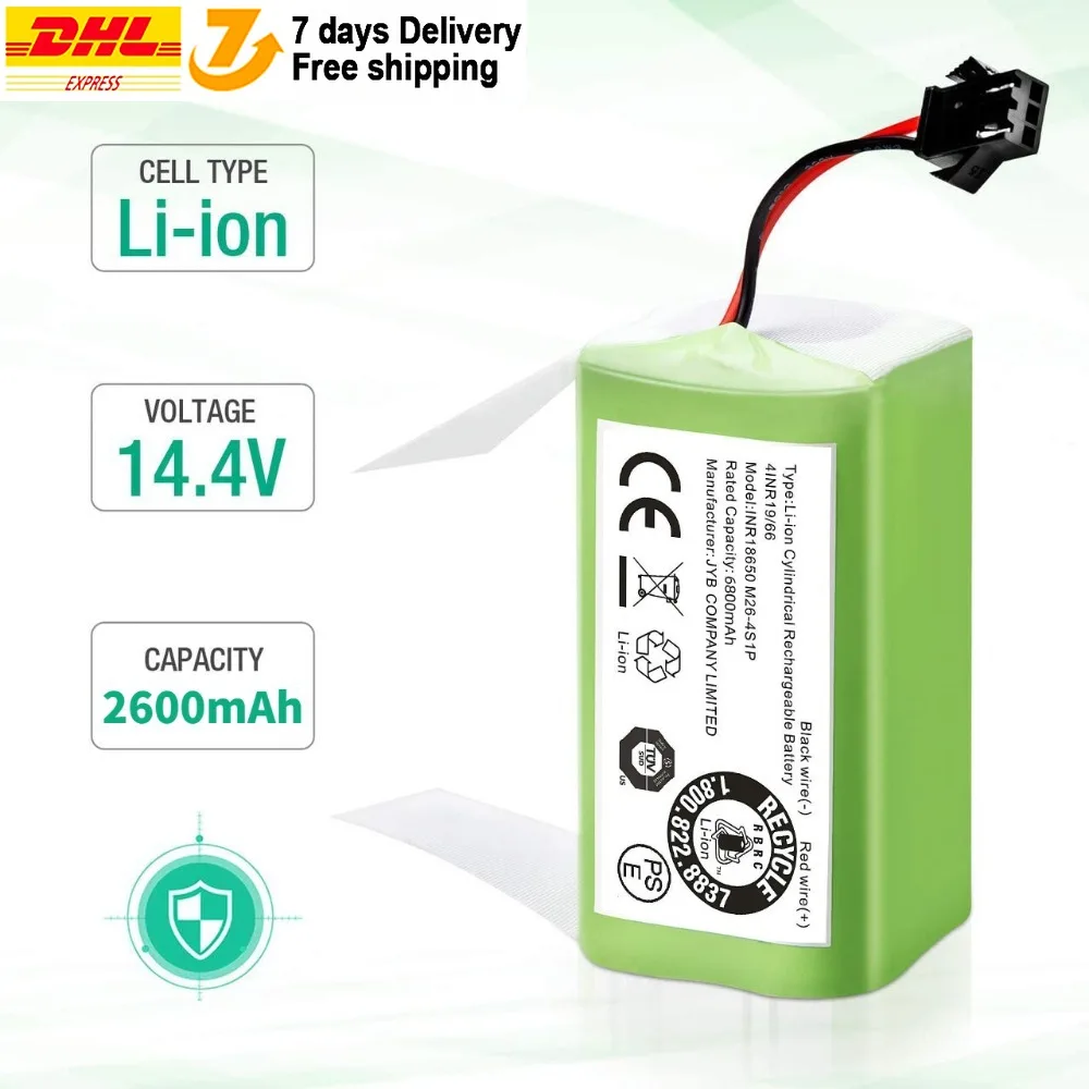 Оригинальная сменная батарея 14.4V 2600mAh для Conga Excellent 990 1090 1790 1990, Deebot N79S N79 DN622, Robovac 11, Tesvor X500