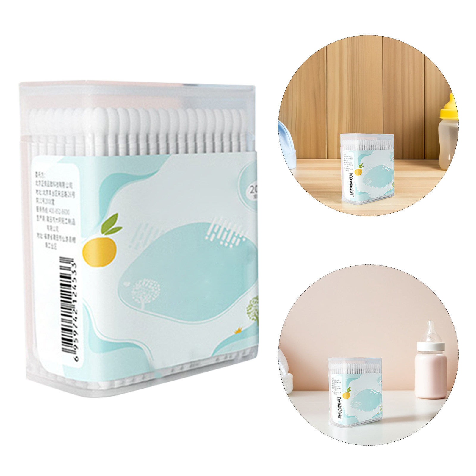 2 Boxes Cotton Swabs for Ear Booger Remover Tiny Earwax Ears Cleaning Buds Safety White Cleaner Double-ended