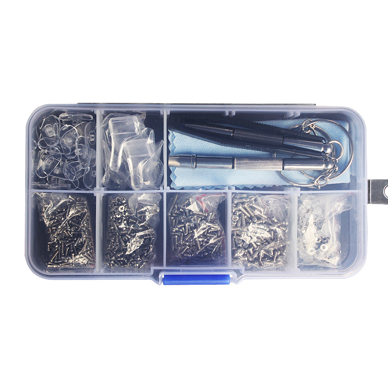 Kit de Reparación de Gafas, Kit de Reparación de Tornillos Pequeños para Gafas, Surtido con Micro Destornillador y Pinzas para Reparación de Gafas de Sol