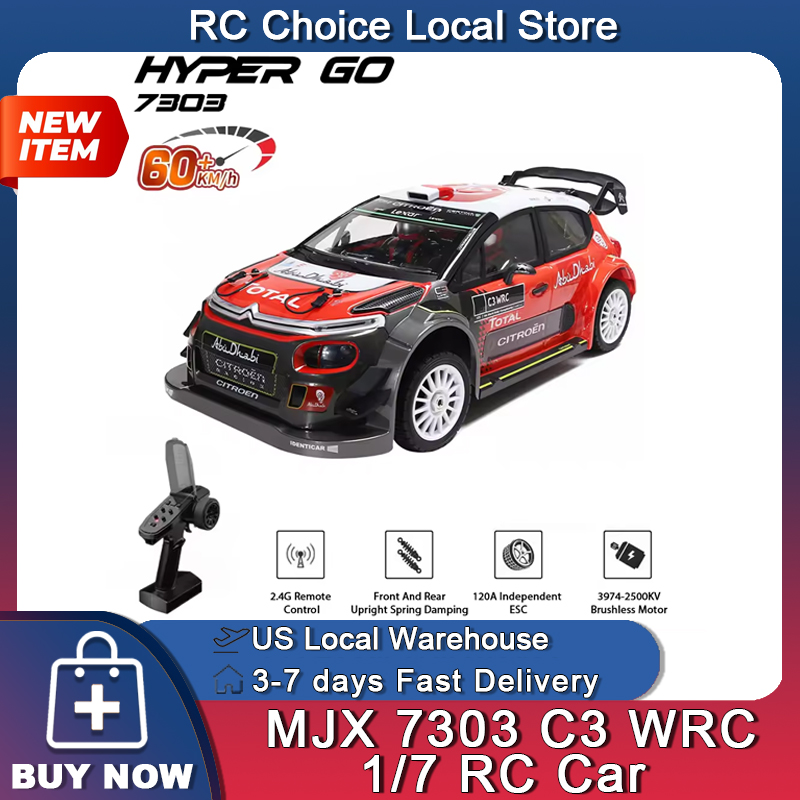 MJX 7303 C3 WRC 1/7 RC Auto Bürstenlose Drift Fernbedienung 60 km/h Allradantrieb Hochgeschwindigkeits-Rallye-Auto Professionelles Spielzeugfahrzeug