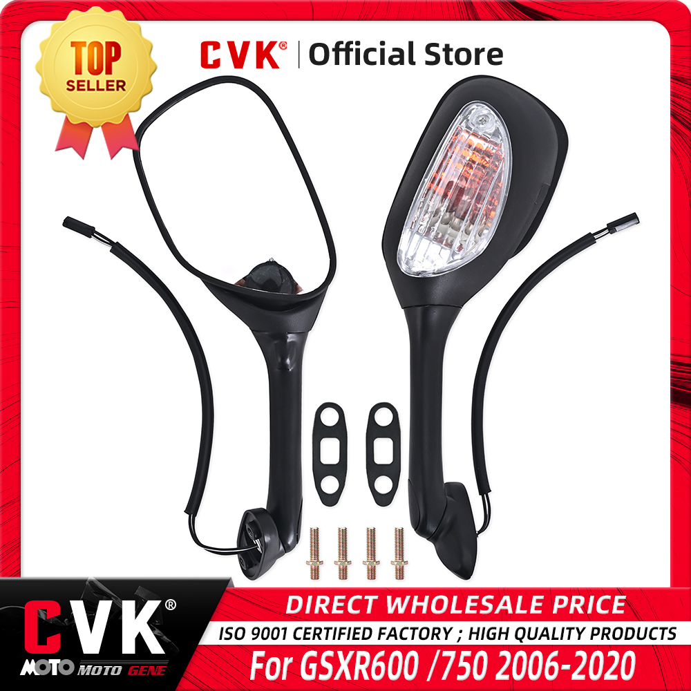 CVK กระจกกระจกมองหลังคว่ำด้วยแสงสำหรับซูซูกิ GSXR600 GSXR750 GSXR1000 K5 K6 K7 K8 2005 2006 2007 2008 2009 2010