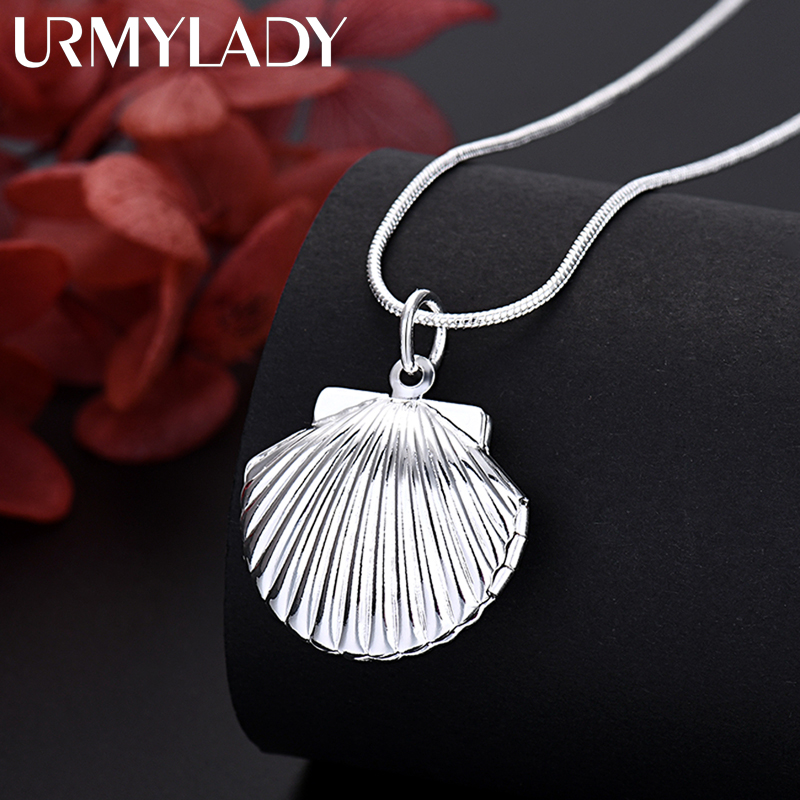 Nuovo arrivo 40-75 cm 925 sterling silver conchiglia foto cornice aperta collana catena del serpente per donna uomo gioielli da sposa all'ingrosso