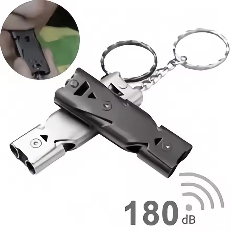 Survival Whistle Keychain–High Decibel,Emergency Whistle for Outdoor,Camping&Hiking–Double Tube Design,Loud Safety AlarmPortable