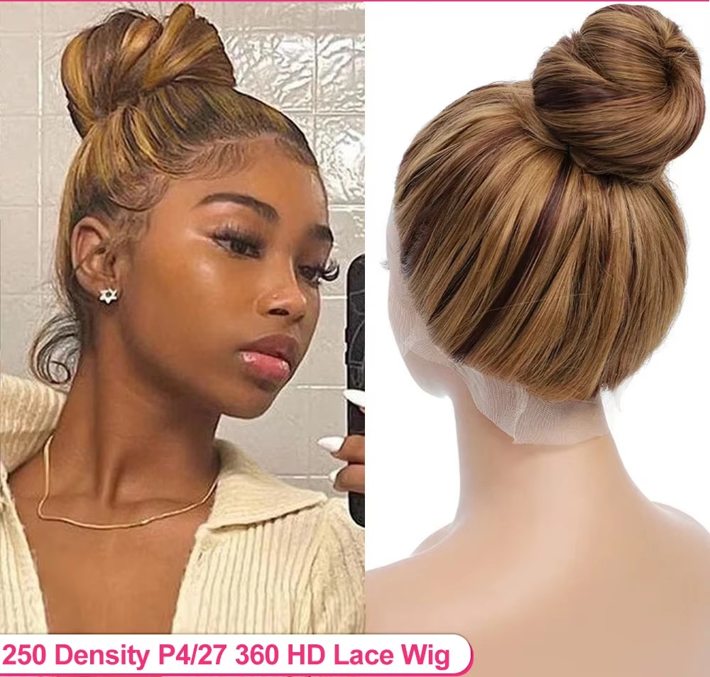Invisi Strap 360 Full Lace Wig Highlight Rechte Frontal Wig Rechte Lace Front Wigs Haarwerk van Echt Haar