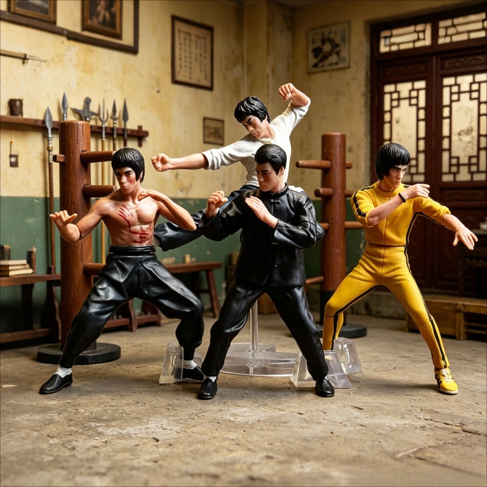 3.15in/8cm The Martial arts superstar Bruce Lee Action Figures Pvc Statue Desktop Ornamen Collection Model Toys Gifts