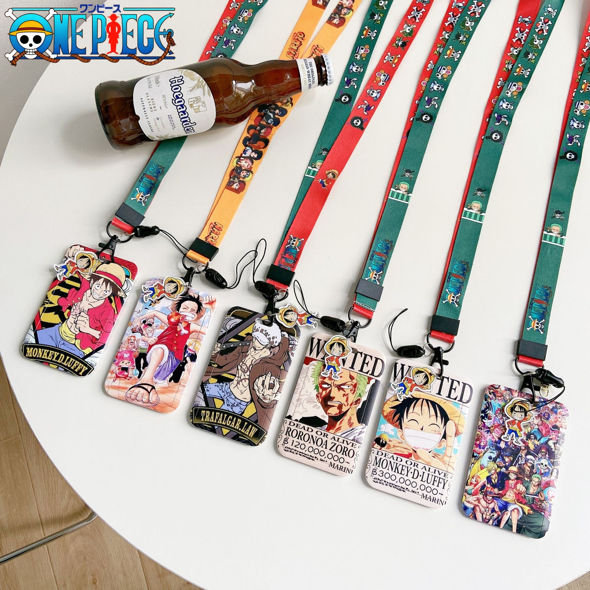 One Piece Cartoon Card Holder Luffy Work Card Student Card Holder Lanyard Cell Phone Lanyard Men Women Fashion Anime Peripheral