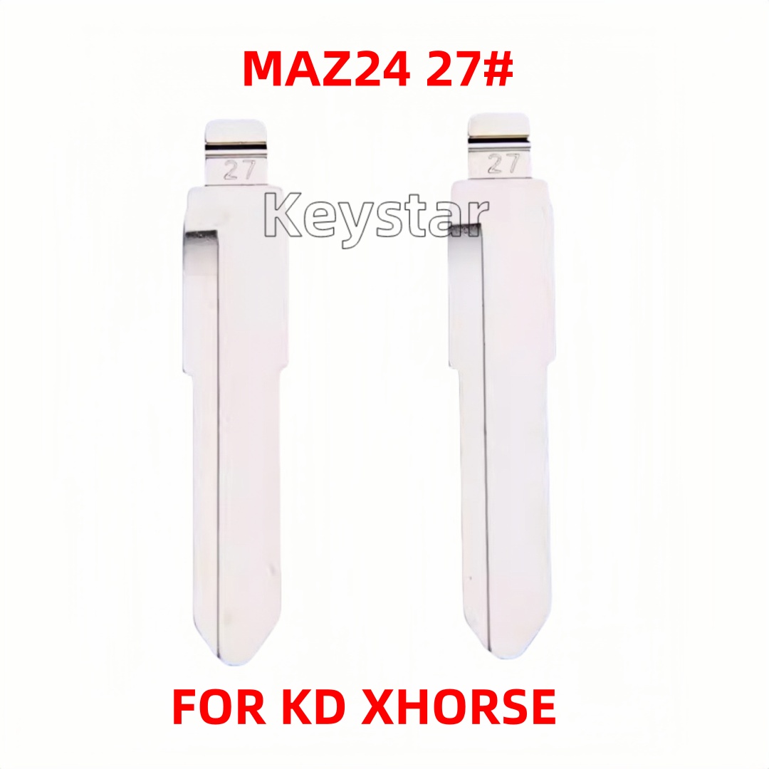 MAZ24-Lame de clé de voiture vierge 27 #, MZA24R, adaptée pour Mazda 2, 3, 6, 323, 626, MX5, jas7, RX, KD EllYDIY, VVDI, Xhorse Flip Remote, 10 pièces