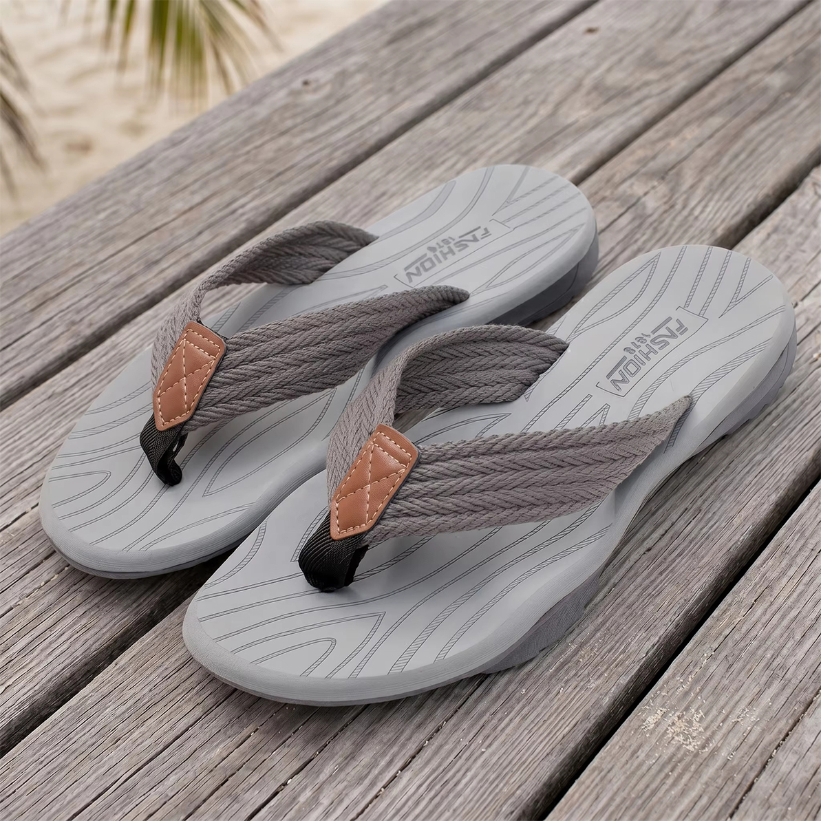 Herren-Flip-Flops, Sommer-Strand-Flip-Flops, modische, atmungsaktive, lässige Herren-Strandslipper, Sommer-Outdoor-Schuhe