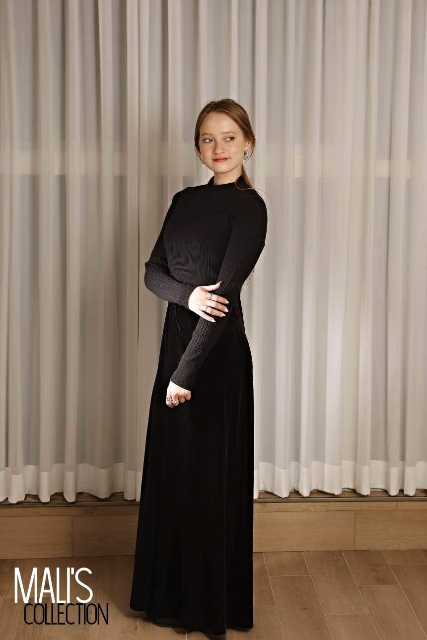2024 AW Mail's Sister Matching Clothing Women Sleeveless Long Velvet Dress Ladys Knitted Pullover Female Top