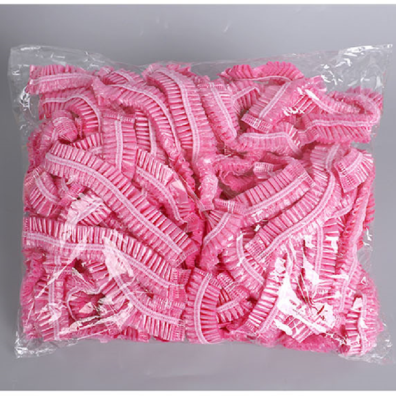50 Stück/Set Einweg-Plastik-Duschhauben für Frauen, Wasserdicht, Rosa, für Spa, Salon, Hotel, Haarfärbung, Elastische Duschhaube, Badezimmer Rosa