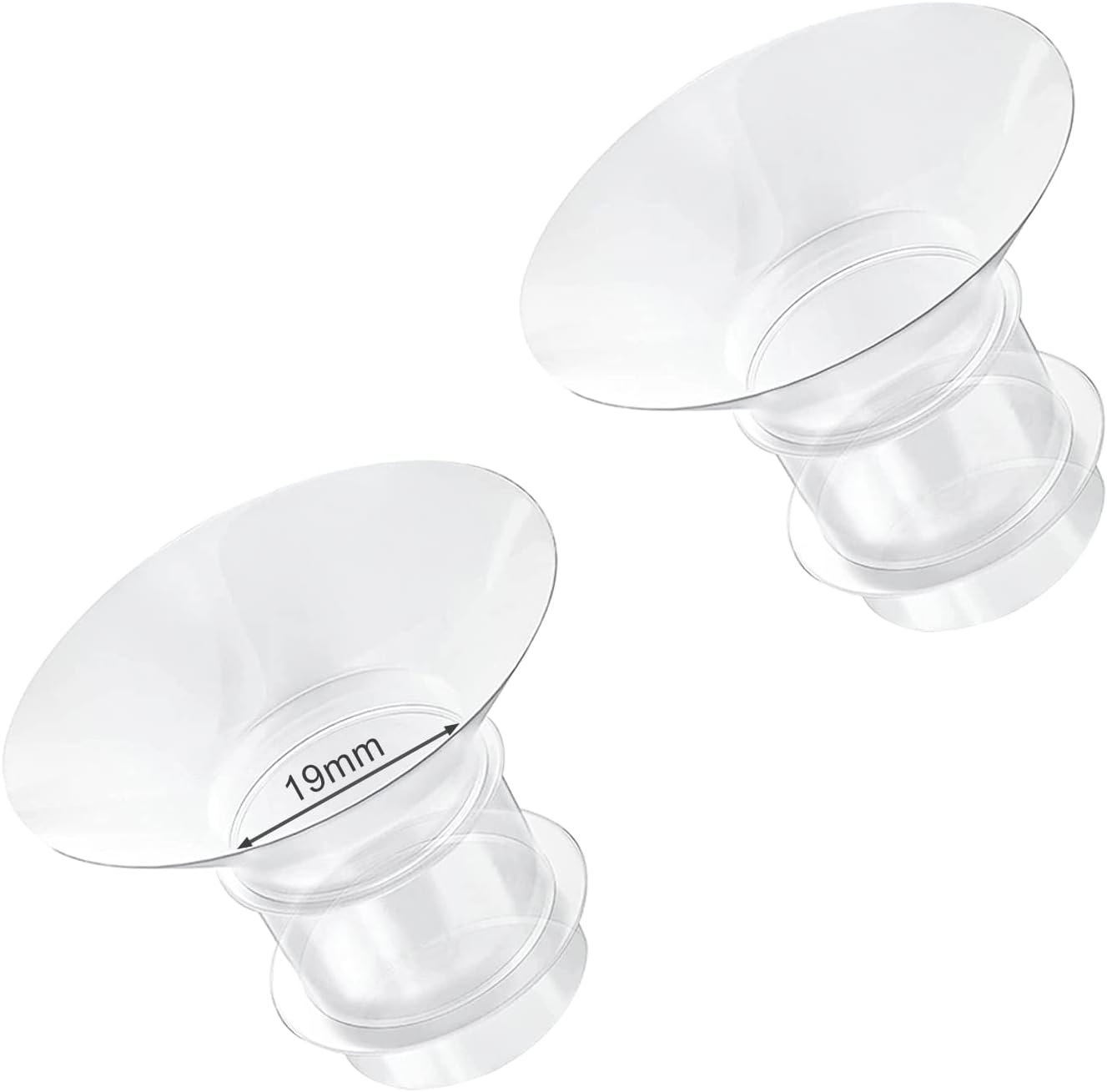 Bomba de leche materna Compatible con 2 inserciones de brida de piezas, reemplazo de brida de 24MM, 15mm, 17mm, 19MM, 21mm, accesorios para extractor de leche materna