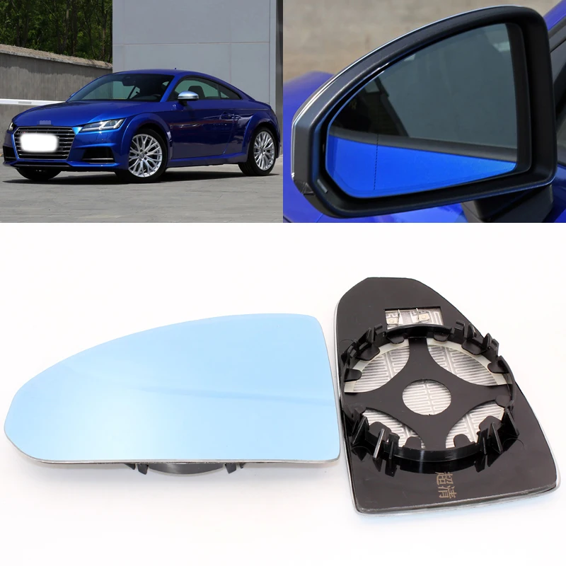Voor Audi TT 2007-2019 Auto Zijaanzicht Deur groothoek Achteruitkijkspiegel Blauw Glas Met Basis Verwarmd 2 stuks