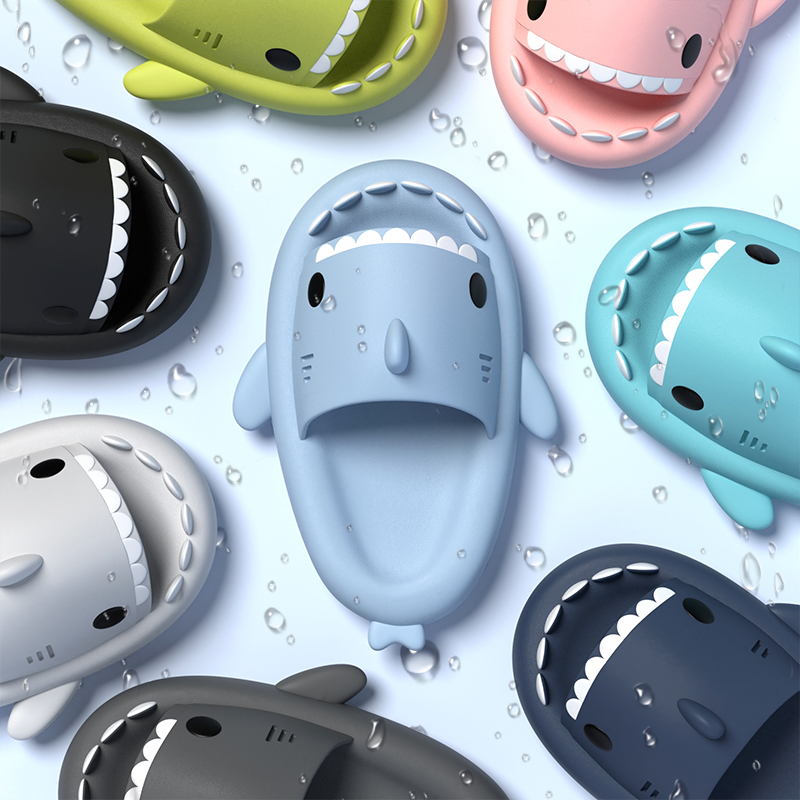 Damesslippers Leuke Cartoon Haai Heren Slippers Antislip Hoge kwaliteit Dikke zool Binnen Buiten Strand Paar Sandalen