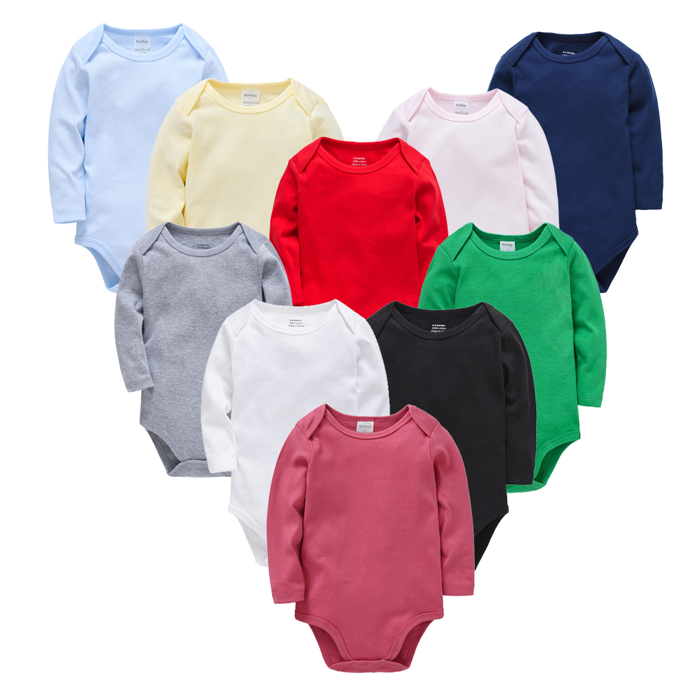 1/3/4/6 Piezas KAVKAS Ropa de Bebé, Mamelucos para Niños 100% Algodón, Body Liso para Niñas, Mono de Muselina, 0-24 Meses