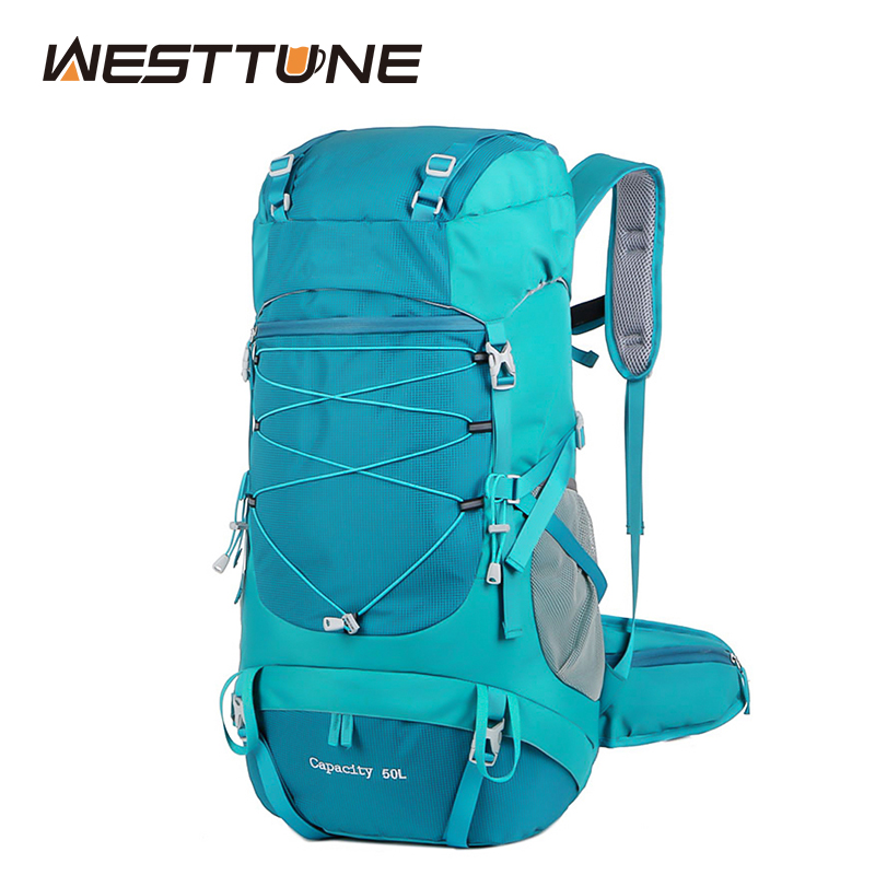 WESTTUNE 50L Plecak turystyczny z osłoną przeciwdeszczową Wielofunkcyjna torba alpinistyczna Plecak outdoorowy do podróży Trekking Camping