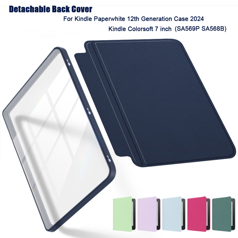 Untuk Casing Kindle Paperwhite Generasi ke-12 2024 7 inci Ebook Penutup Lepas Pasang Untuk Kindle Colorsoft Signature Edition SA569P Funda